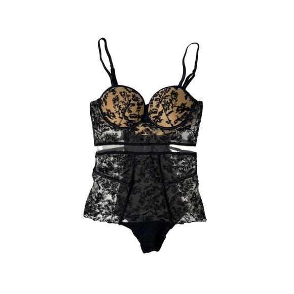 1-60 LA PERLA NWT Women's Bodysuit Lingerie Lace Black Size 38C